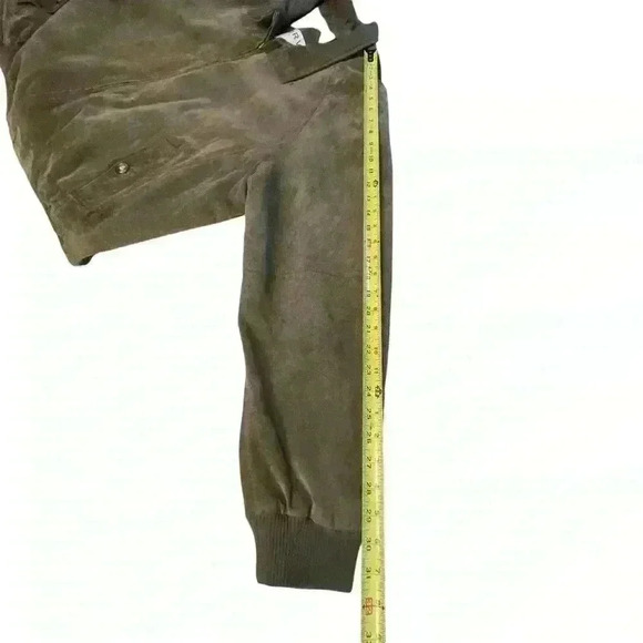 Men’s Vtg ORVIS Sporting Traditions LEATHER Jacket Coat sz XL Zip Up Olive Green - Picture 6 of 9